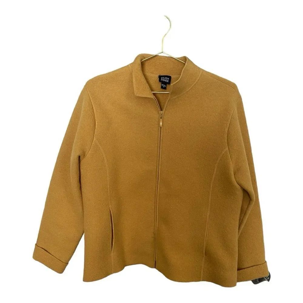 Eileen Fisher | 100% Wool Zip Jacket with Pockets | M